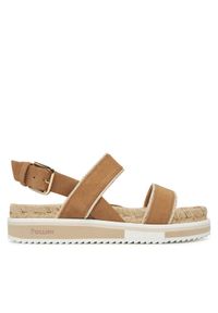 Pollini Sandały SA16405G0MTF0122 Brązowy. Kolor: brązowy. Materiał: zamsz, skóra