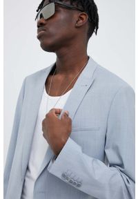 Drykorn marynarka z domieszką wełny Irving_Sk kolor niebieski. Kolor: niebieski. Materiał: wełna. Styl: klasyczny #7