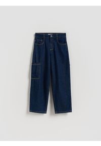 Reserved - Jeansy straight fit - granatowy. Kolor: niebieski