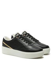 TOMMY HILFIGER - Tommy Hilfiger Sneakersy Platform Monogram Sneaker FW0FW08121 Czarny. Kolor: czarny. Materiał: skóra. Obcas: na platformie #6