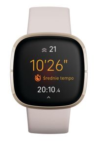 Fitbit by Google Sense złoto-beżowy. Kolor: złoty, wielokolorowy, beżowy. Materiał: skóra #3