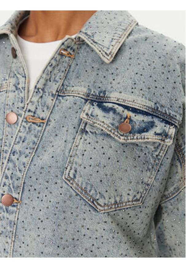 Guess Kurtka jeansowa W5GN90 D5LQ2 Niebieski Regular Fit. Kolor: niebieski. Materiał: bawełna