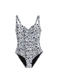 Regatta - Damski Jednoczęściowy Kostium Kąpielowy Sakari Large Floral Tummy Control. Kolor: biały, wielokolorowy, niebieski