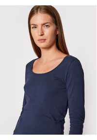 Vero Moda Bluzka Maxi 10152908 Granatowy Slim Fit. Kolor: niebieski. Materiał: bawełna