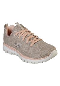 skechers - Buty Skechers Graceful Twisted Fortune 12614 Ntcl beżowy. Zapięcie: pasek. Kolor: beżowy. Materiał: tkanina, dzianina. Szerokość cholewki: normalna. Wzór: gładki, paski, haft #2