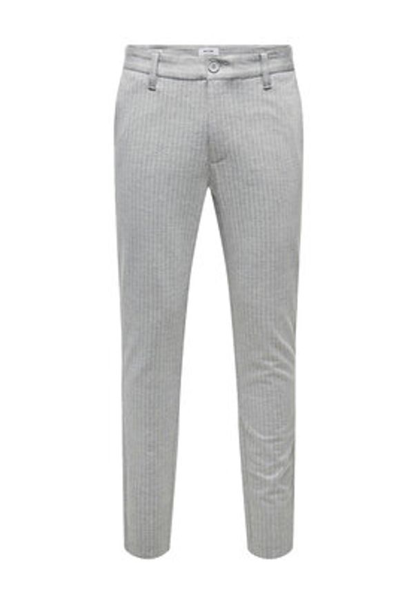 Only & Sons Chinosy Mark 22013727 Szary Slim Fit. Kolor: szary. Materiał: syntetyk