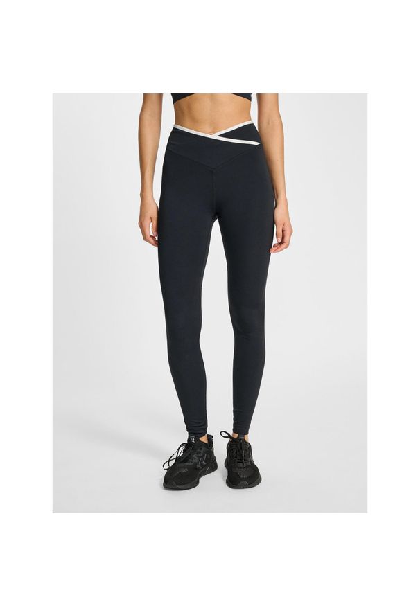 Damskie legginsy z wysokim stanem Hummel Wrap. Stan: podwyższony. Kolor: czarny. Sport: fitness, joga i pilates