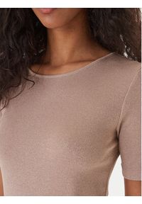 Fracomina T-Shirt FS26ST7008K420Q7 Beżowy Slim Fit. Kolor: beżowy. Materiał: wiskoza #3