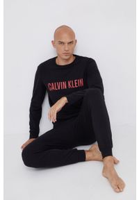 Calvin Klein Underwear Longsleeve piżamowy kolor czarny gładka. Kolor: czarny. Materiał: dzianina. Długość: długie. Wzór: gładki