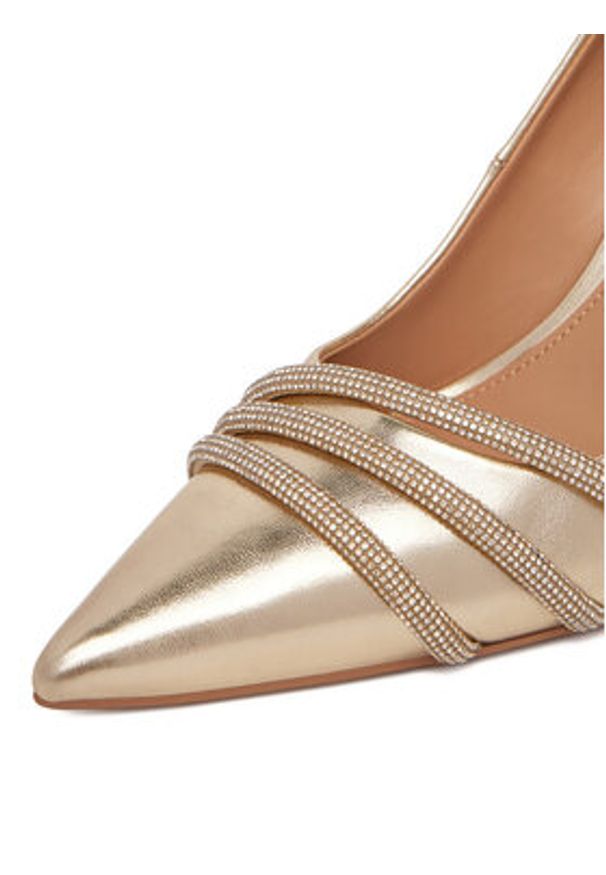 Nine West Szpilki CEO-MARIAM-01 Złoty. Kolor: złoty. Materiał: materiał, skóra. Obcas: na szpilce