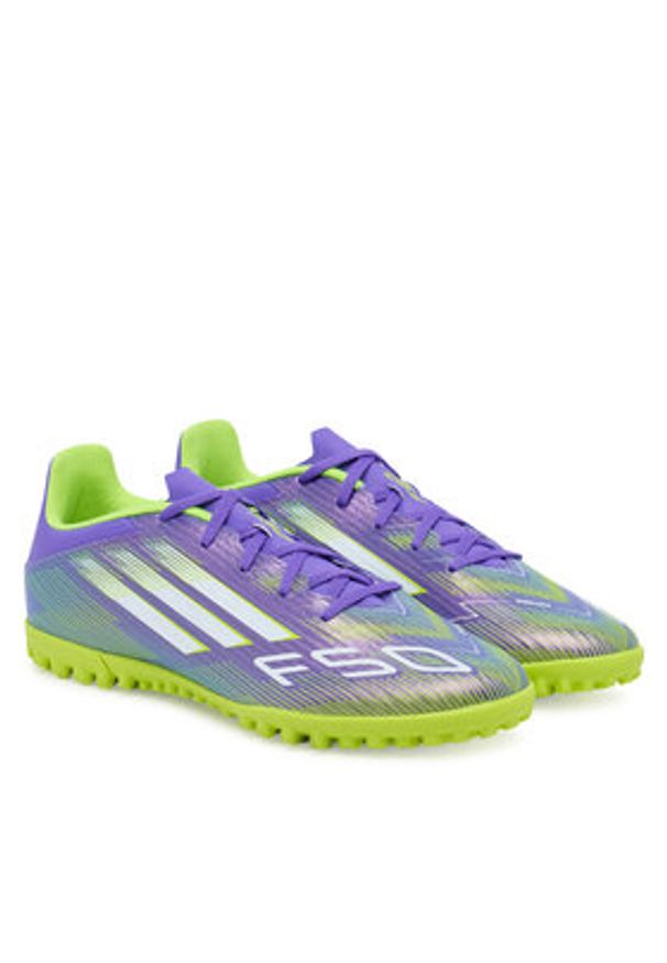 Adidas - adidas Buty do piłki nożnej F50 Club Turf Boots JI0026 Fioletowy. Kolor: fioletowy. Materiał: skóra
