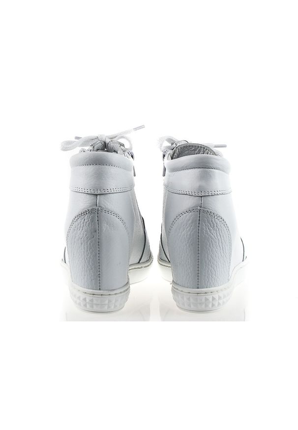 Inna - Sneakersy skórzane białe J. Wolski. Kolor: biały. Materiał: skóra. Obcas: na koturnie