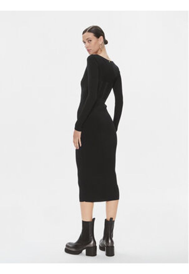 Pinko Sukienka dzianinowa Cavallo 101856 A16N Czarny Slim Fit. Kolor: czarny. Materiał: syntetyk