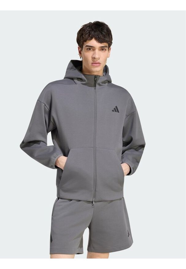 Adidas - adidas Bluza Z.N.E. Full Zip KX7689 Szary Regular Fit. Kolor: szary. Materiał: bawełna