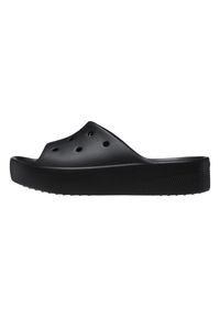 Crocs Classic Platform Slide W Kapcie Damskie. Okazja: na co dzień. Kolor: czarny. Materiał: guma, syntetyk, materiał. Obcas: na platformie. Styl: casual