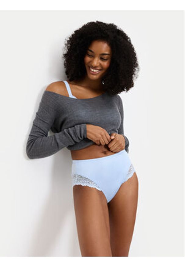 Triumph Figi klasyczne z wysokim stanem Ladyform Soft Maxi 10210671 Błękitny. Stan: podwyższony. Kolor: niebieski. Materiał: syntetyk