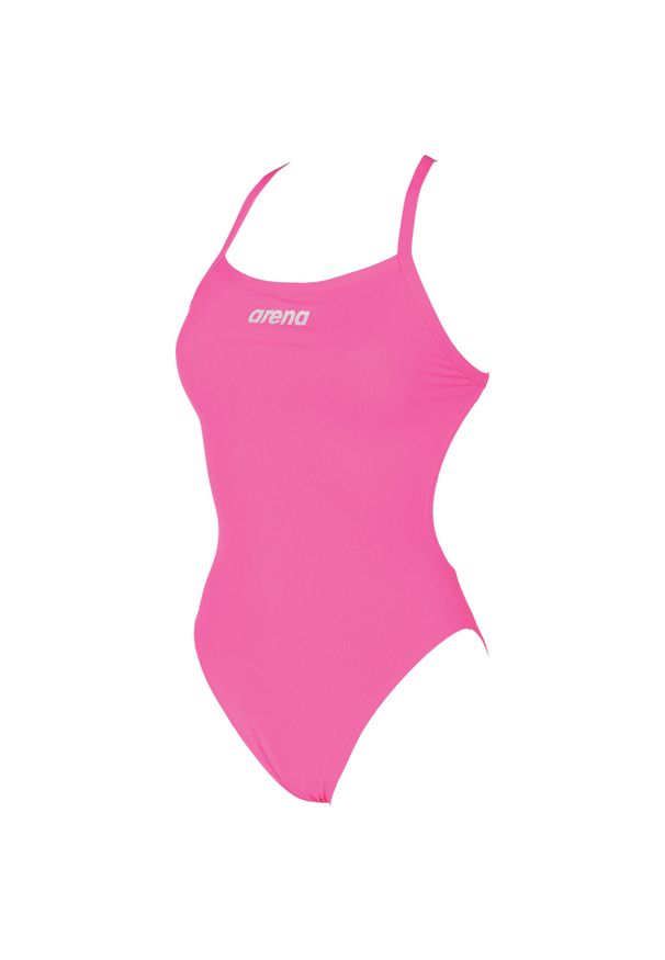 Damski kostium kąpielowy 1-częściowy Arena Solid Light Tech High. Kolor: wielokolorowy, biały, różowy