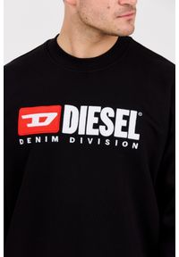 Diesel - DIESEL Czarna męska bluza S-BOXT-DIV z dużym logo, Rozmiar XXL. Kolor: czarny. Materiał: materiał, elastan, bawełna. Długość rękawa: długi rękaw. Długość: długie. Styl: elegancki, klasyczny