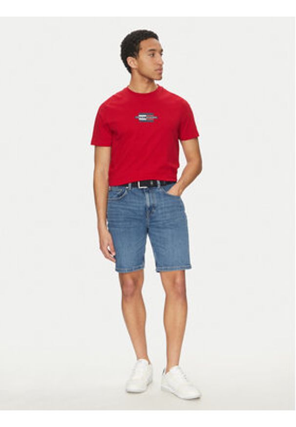 TOMMY HILFIGER - Tommy Hilfiger Szorty jeansowe Brooklyn MW0MW39194 Niebieski Slim Fit. Kolor: niebieski. Materiał: bawełna