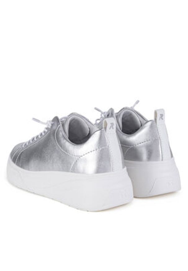 Rieker Revolution Lifestyle Półbuty W2301-90 Srebrny. Kolor: srebrny. Materiał: skóra