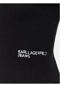 Karl Lagerfeld Jeans Sweter B3W18009 Czarny Slim Fit. Kolor: czarny. Materiał: wiskoza #2