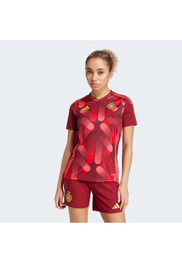 Adidas - Koszulka Germany 25 (Women's Team) Away. Kolor: czerwony, wielokolorowy, brązowy. Materiał: poliester, materiał. Sport: piłka nożna