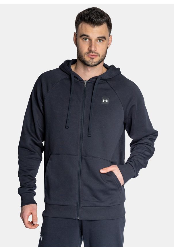Bluza z kapturem męska czarna Under Armour Rival Fleece FZ Hoodie. Okazja: do pracy, na spacer, na co dzień. Typ kołnierza: kaptur. Kolor: czarny. Styl: casual
