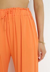 Born2be - Pomarańczowe Spodnie Sharrill. Kolor: pomarańczowy. Materiał: wiskoza. Długość: długie. Wzór: jednolity, aplikacja, gładki. Styl: elegancki #3