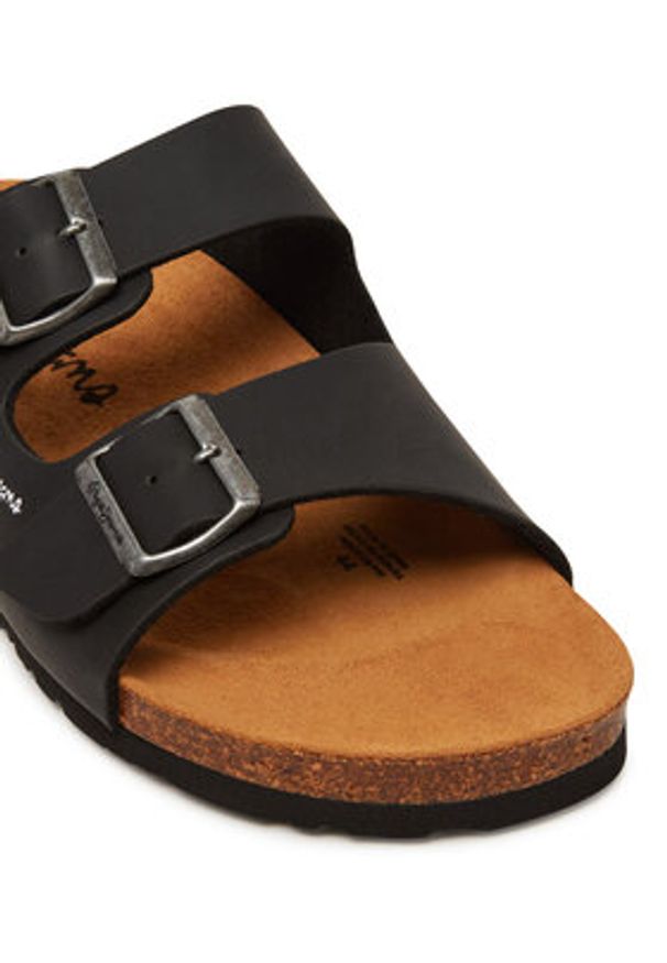 Pepe Jeans Klapki PMS90108 Czarny. Kolor: czarny. Materiał: skóra