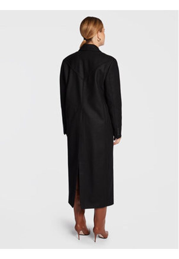 Remain Płaszcz wełniany Boyle Coat RM1487 Czarny Boxy Fit. Kolor: czarny. Materiał: wełna