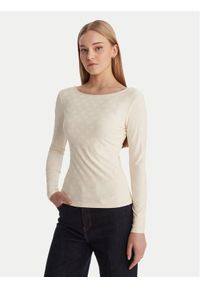 Guess Bluzka W6RP46 KA660 Écru Regular Fit. Materiał: syntetyk #1