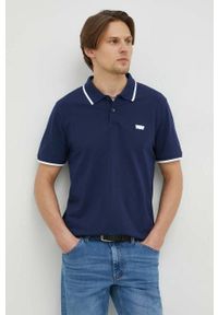 Levi's® - Levi's polo męski kolor granatowy gładki. Okazja: na spotkanie biznesowe. Typ kołnierza: polo. Kolor: niebieski. Długość: krótkie. Wzór: gładki. Styl: biznesowy #1