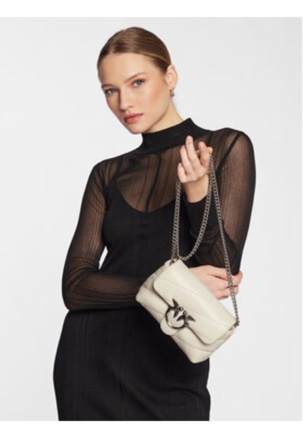 Pinko Torebka Love Baby Puff C PE 23 PLTT 100040 A0F2 Biały. Kolor: biały. Materiał: skórzane