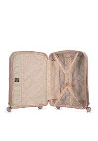 Wittchen - Duża walizka z polikarbonu z suwakiem w kolorze różowego złota zgaszony róż. Kolor: różowy. Styl: elegancki #10