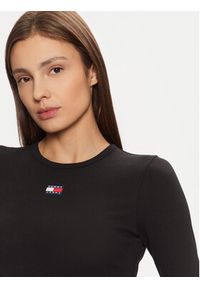 Tommy Jeans Bluzka DW0DW20178 Czarny Slim Fit. Kolor: czarny. Materiał: bawełna #5