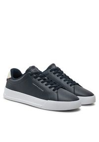 TOMMY HILFIGER - Tommy Hilfiger Sneakersy Th Court Lth Detail Ess FM0FM05367 Granatowy. Kolor: niebieski. Materiał: skóra #4