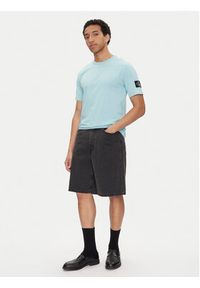 Calvin Klein Jeans T-Shirt J30J323484 Błękitny Regular Fit. Kolor: niebieski. Materiał: bawełna