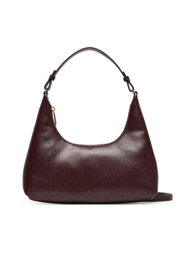 Calvin Klein Torebka LV04F3298G Bordowy. Kolor: czerwony. Materiał: skórzane