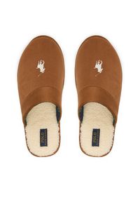 Polo Ralph Lauren Kapcie 843981604003 Brązowy. Kolor: brązowy. Materiał: skóra, zamsz #2