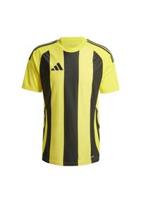 Adidas - Koszulka męska adidas Striped 24 Jersey. Kolor: żółty, wielokolorowy, czarny. Materiał: jersey