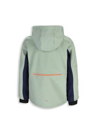Kurtka turystyczna dla dzieci Lemon Explore WL5 wodoodporna softshell. Kolor: zielony. Materiał: poliester, elastan