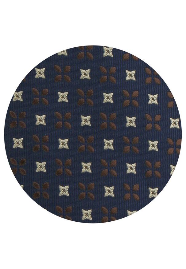 Krawat Męski - Angelo di Monti - Granatowy, Groszki. Kolor: niebieski. Materiał: tkanina. Wzór: grochy. Styl: elegancki, wizytowy