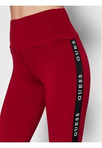 Guess Legginsy V2RB11 KABR0 Bordowy Slim Fit. Kolor: czerwony. Materiał: bawełna #3