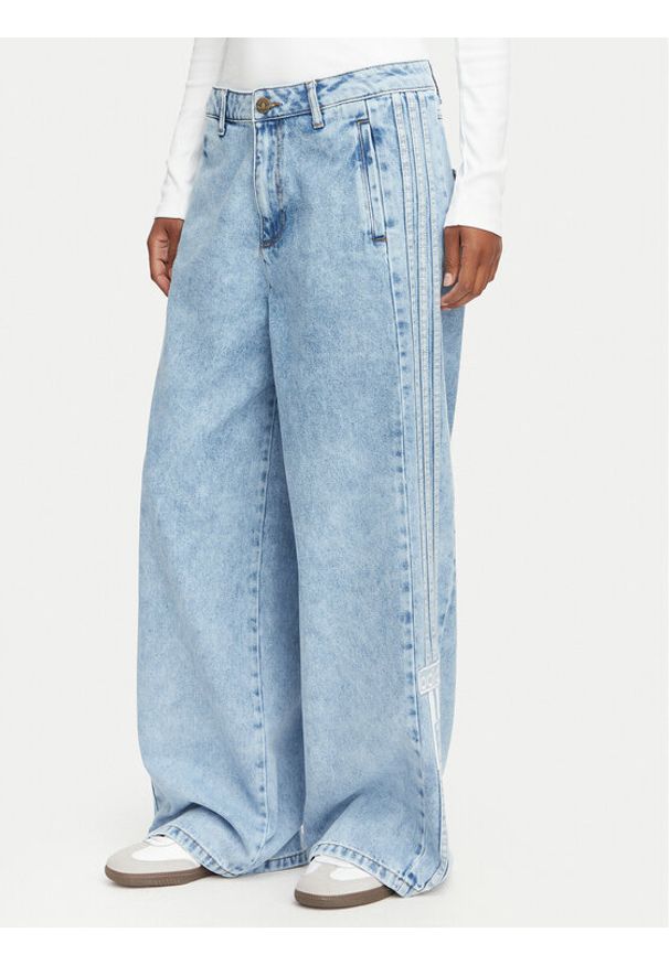 Adidas - adidas Jeansy Adibreak Mid Rise Wide Leg Denim Pant KT2651 Niebieski jasny Wide Leg. Kolor: niebieski