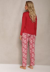 Renee - Bordowy Bawełniany Komplet Piżamowy w Ornamentalny Wzór Longsleeve i Długie Spodnie Wastar. Kolor: czerwony. Materiał: bawełna. Długość: długie #5