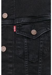 Levi's® - Levi's Kurtka jeansowa damska kolor czarny przejściowa. Okazja: na co dzień, na spotkanie biznesowe. Kolor: czarny. Materiał: jeans. Wzór: gładki. Styl: biznesowy, casual