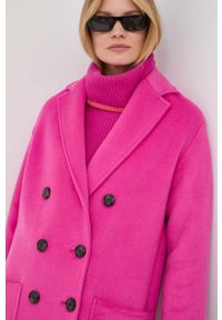 MAX&Co. płaszcz z domieszką wełny kolor różowy przejściowy oversize. Kolor: różowy. Materiał: wełna. Styl: klasyczny #4