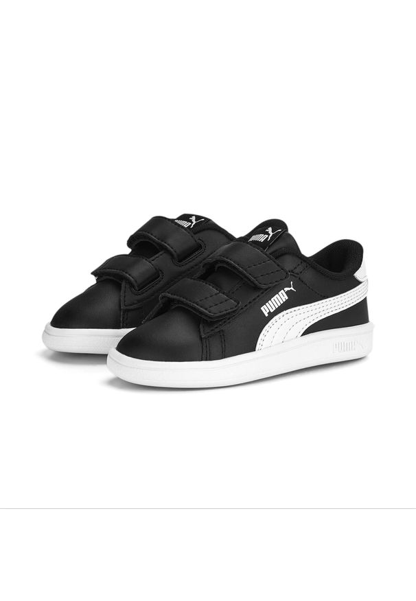 Puma - Niemowlęce skórzane sneakersy Smash 3.0 V PUMA Black White. Kolor: biały, czarny, wielokolorowy. Materiał: skóra