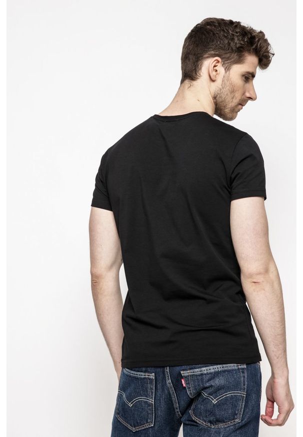 Pepe Jeans - T-shirt. Okazja: na co dzień. Kolor: czarny. Materiał: dzianina. Wzór: nadruk. Styl: casual