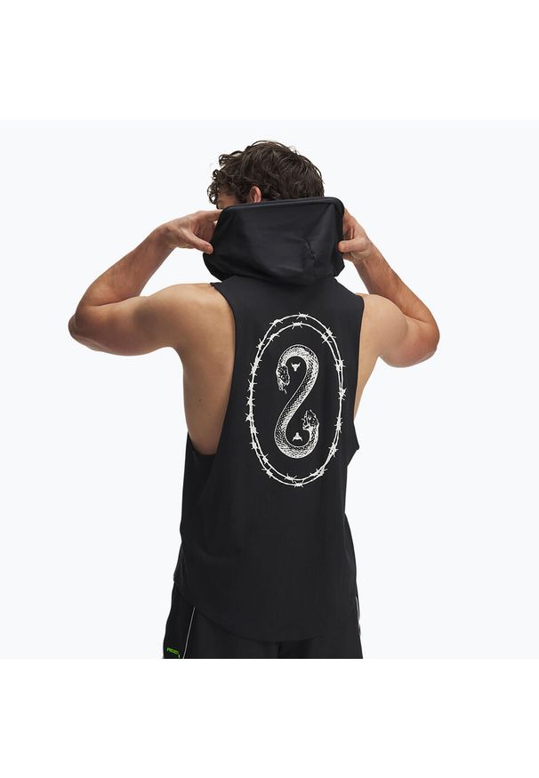 Bluza męska Under Armour Project Rock Snake SL. Typ kołnierza: polo. Kolor: czarny. Styl: rockowy. Sport: fitness